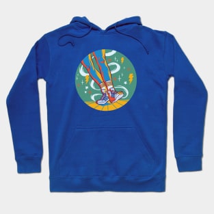 Retro Colorful Dancing Shoes Drawing Hoodie